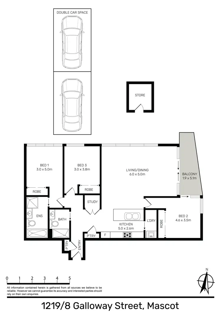 Floorplan of Homely apartment listing, 1219/8 Galloway Street, Mascot NSW 2020