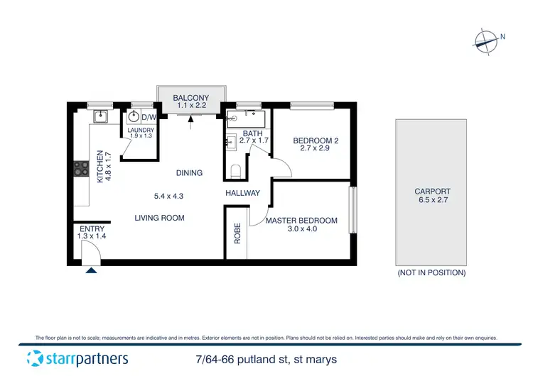 Floorplan of Homely unit listing, 7/66 Putland Street, St Marys NSW 2760