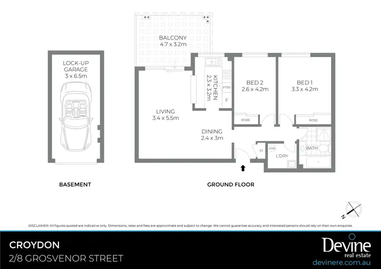 Floorplan of Homely apartment listing, 2/8 Grosvenor Street, Croydon NSW 2132