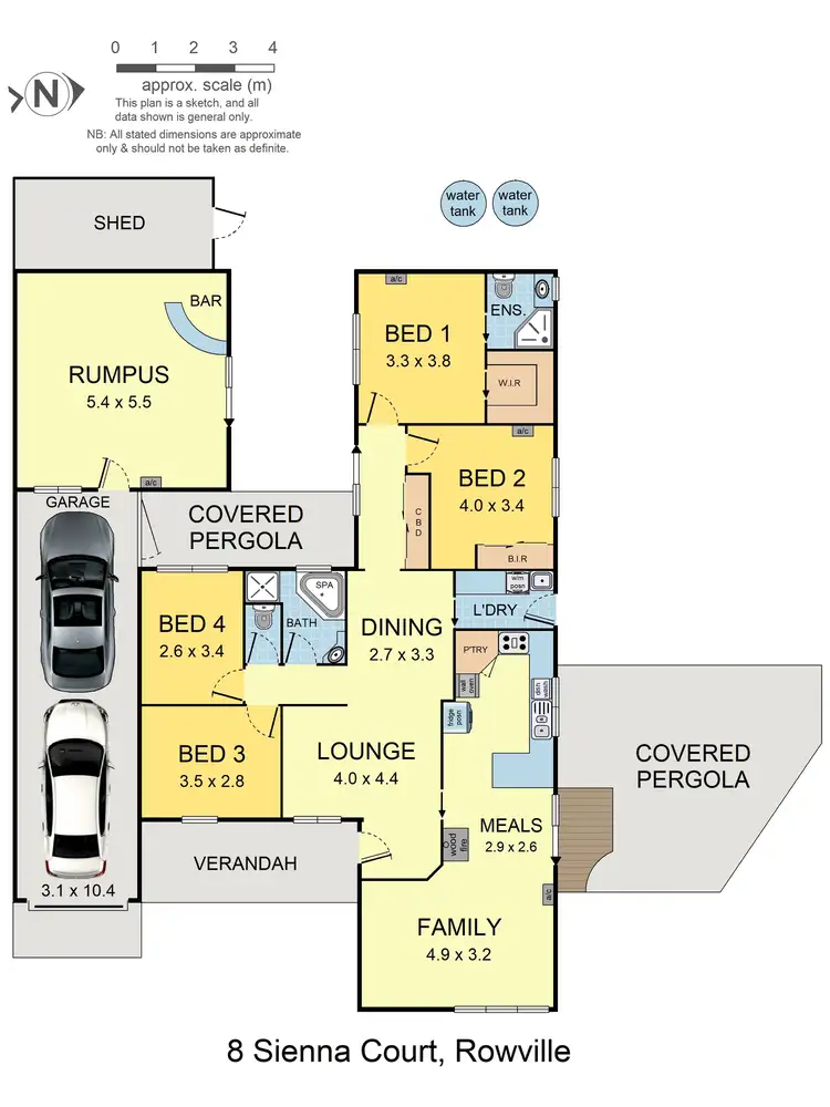 Floorplan of Homely house listing, 8 Sienna Court, Rowville VIC 3178