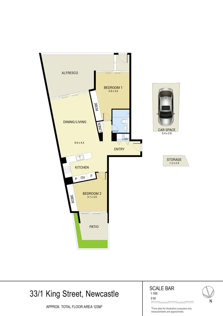 Floorplan of Homely apartment listing, 33/1 King Street, Newcastle NSW 2300