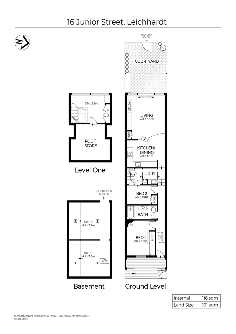 Floorplan of Homely house listing, 16 Junior Street, Leichhardt NSW 2040