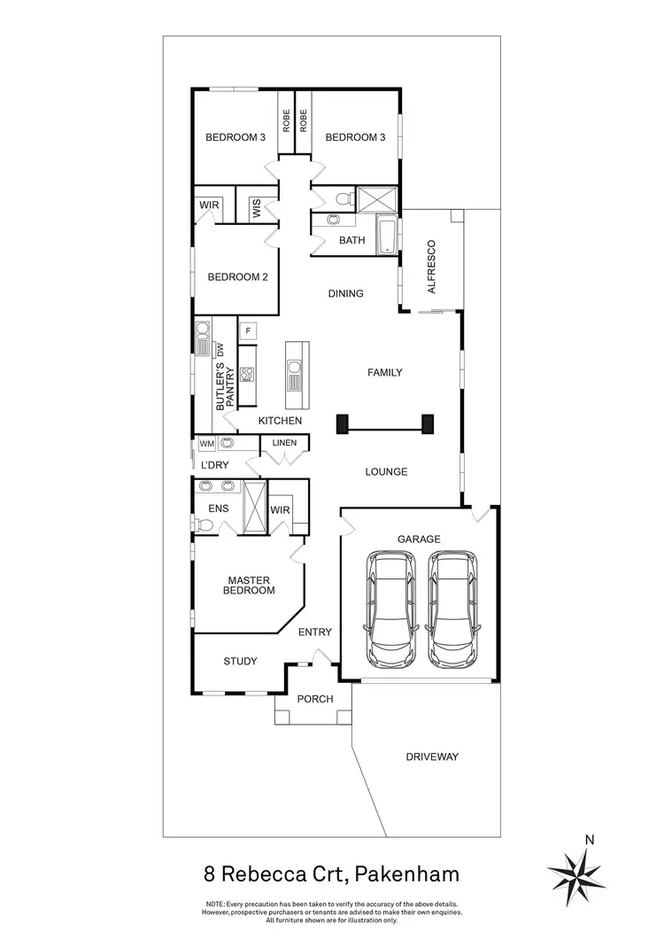 Floorplan of Homely house listing, 8 Rebecca Court, Pakenham VIC 3810
