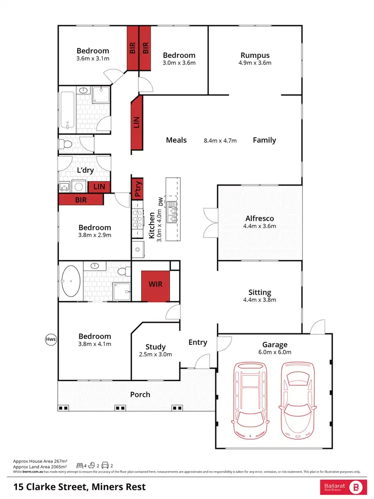 Floorplan of Homely house listing, 15 Clarke Street, Miners Rest VIC 3352