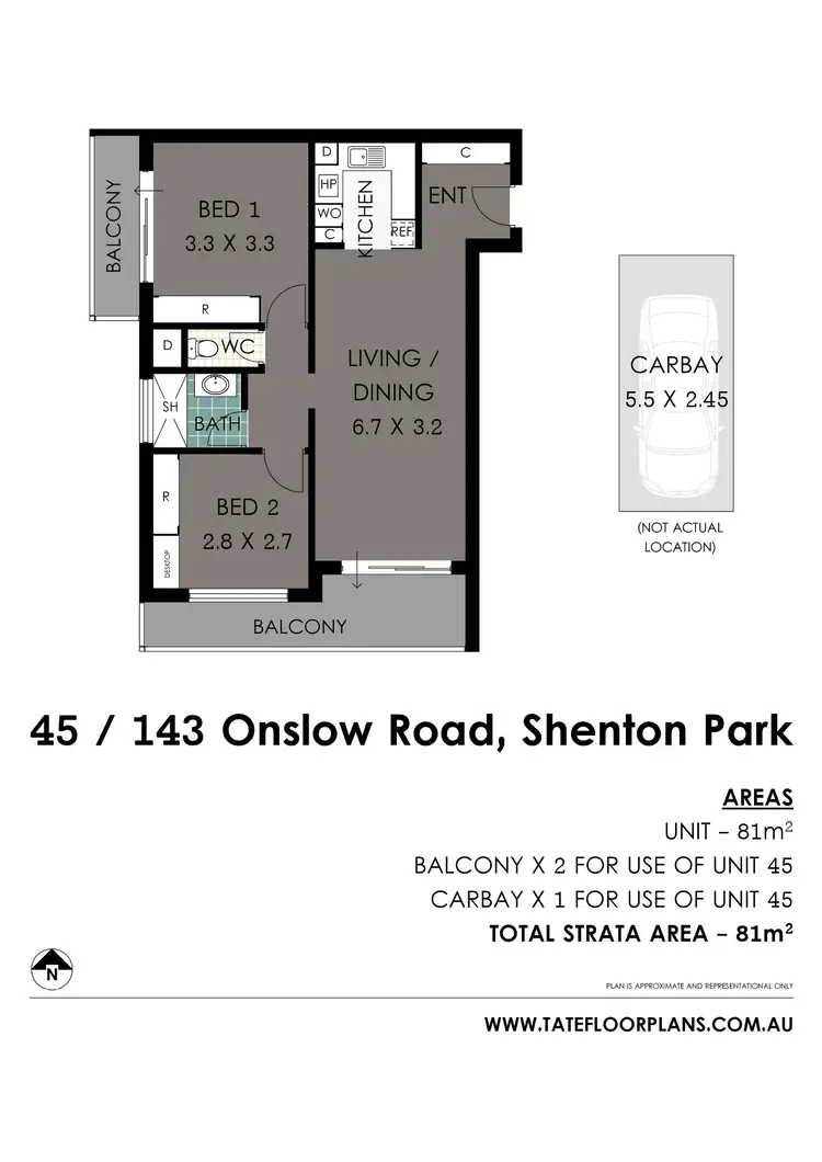 Floorplan of Homely apartment listing, 45/143 Onslow Road, Shenton Park WA 6008