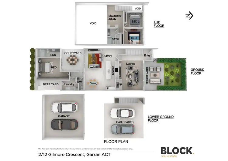 Floorplan of Homely townhouse listing, 2/12 Gilmore Crescent, Garran ACT 2605