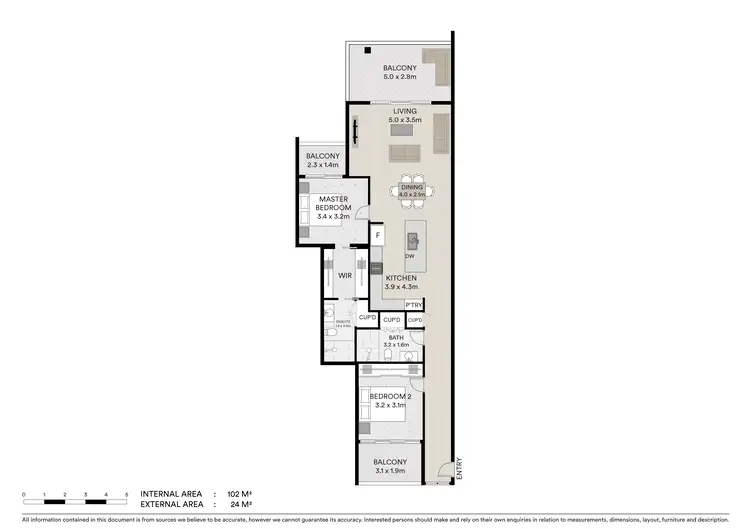 Floorplan of Homely unit listing, 3/24 Victoria Parade, Rockhampton City QLD 4700
