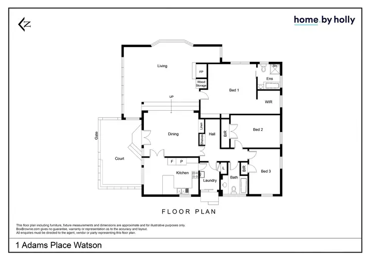 Floorplan of Homely house listing, 1 Adams Place, Watson ACT 2602