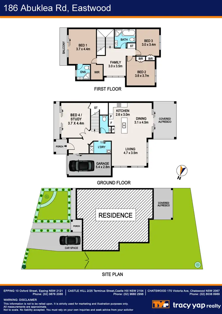 Floorplan of Homely semi-detached listing, 186 Abuklea Road, Eastwood NSW 2122