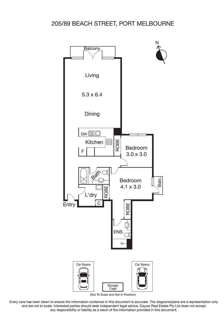 Floorplan of Homely apartment listing, 205/89 Beach Street, Port Melbourne VIC 3207