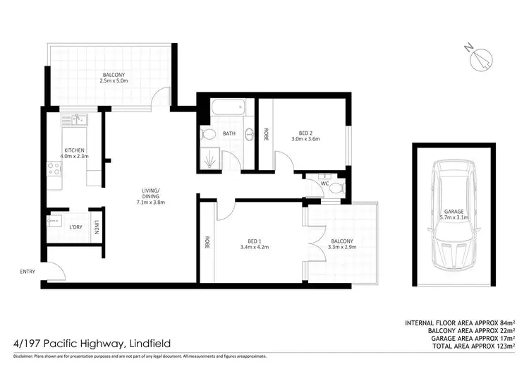 Floorplan of Homely unit listing, 4/197-199 Pacific Highway, Lindfield NSW 2070