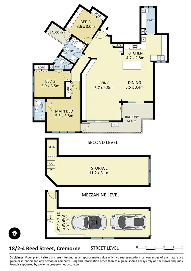 Floorplan of Homely apartment listing, 18/2-4 Reed Street, Cremorne NSW 2090