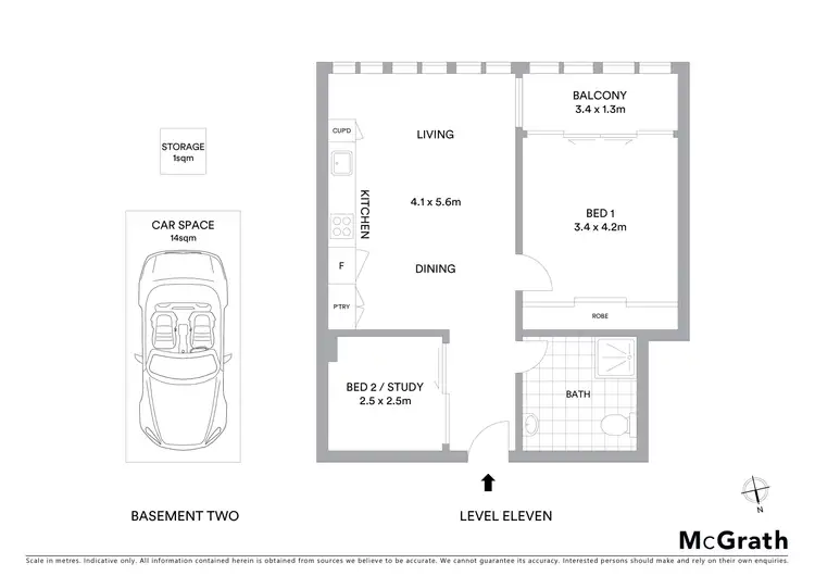 Floorplan of Homely apartment listing, 1117/32 Hunter Street, Parramatta NSW 2150
