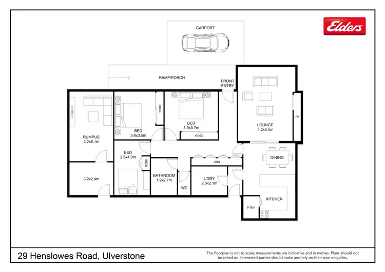 Floorplan of Homely house listing, 29 Henslowes Road, Ulverstone TAS 7315