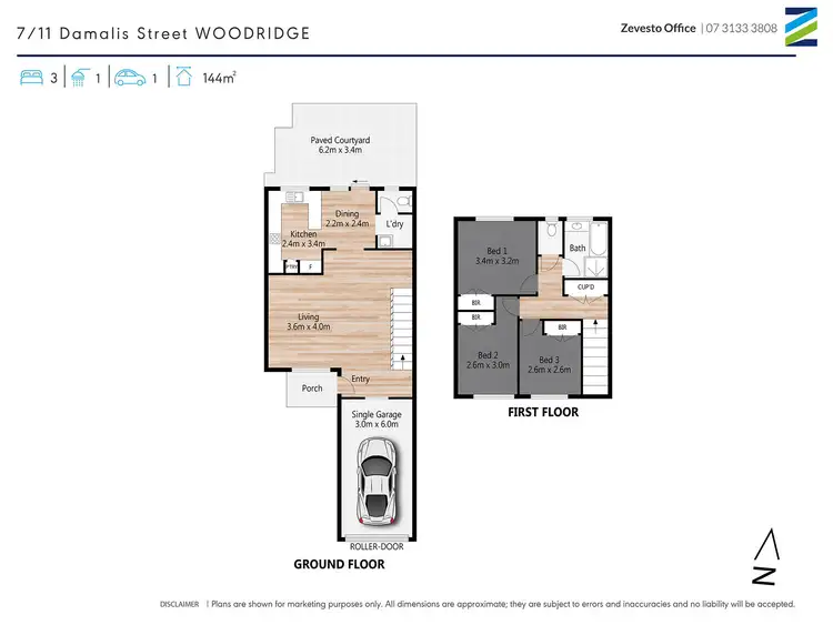 Floorplan of Homely townhouse listing, 7/11 Damalis Street, Woodridge QLD 4114