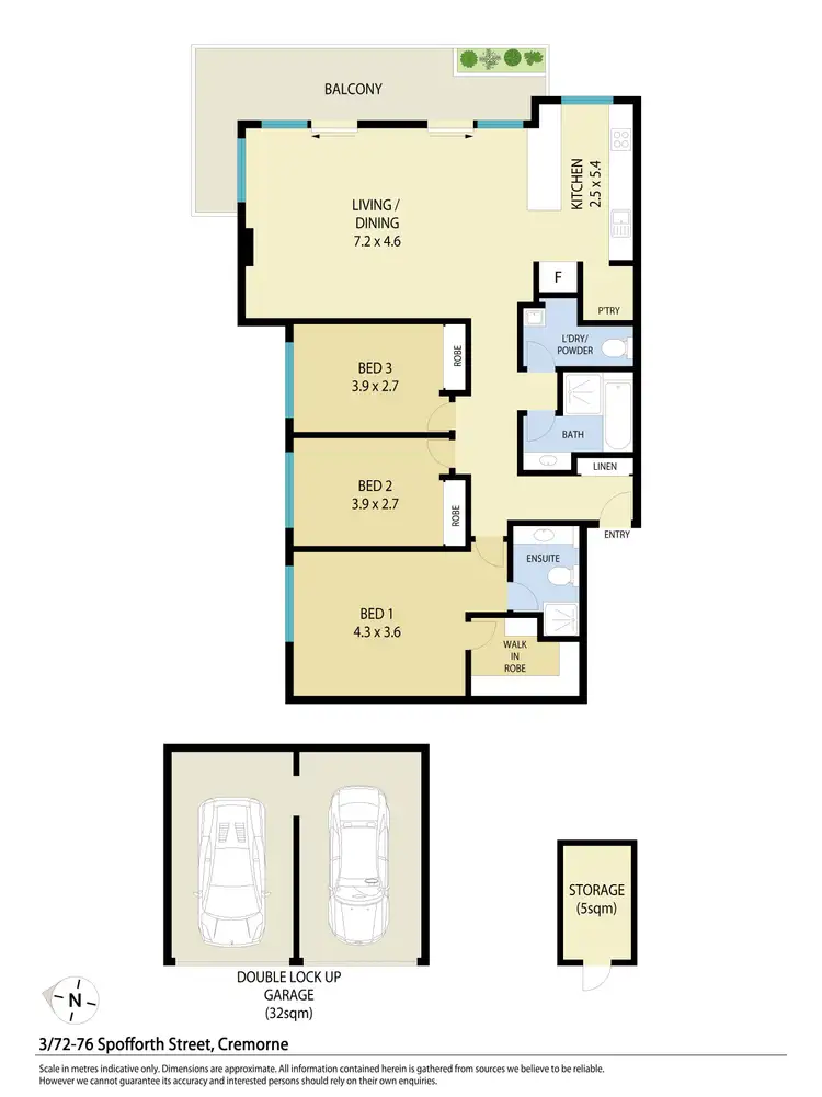 Floorplan of Homely apartment listing, 3/72-76 Spofforth Street, Cremorne NSW 2090