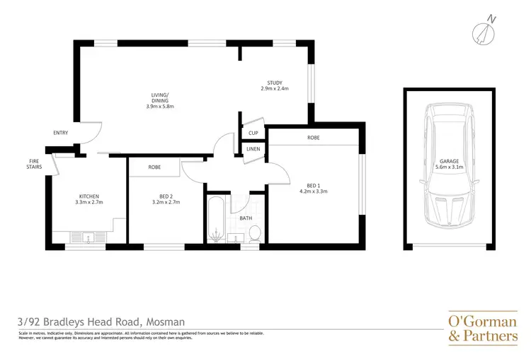 Floorplan of Homely apartment listing, 3/92 Bradleys Head Road, Mosman NSW 2088