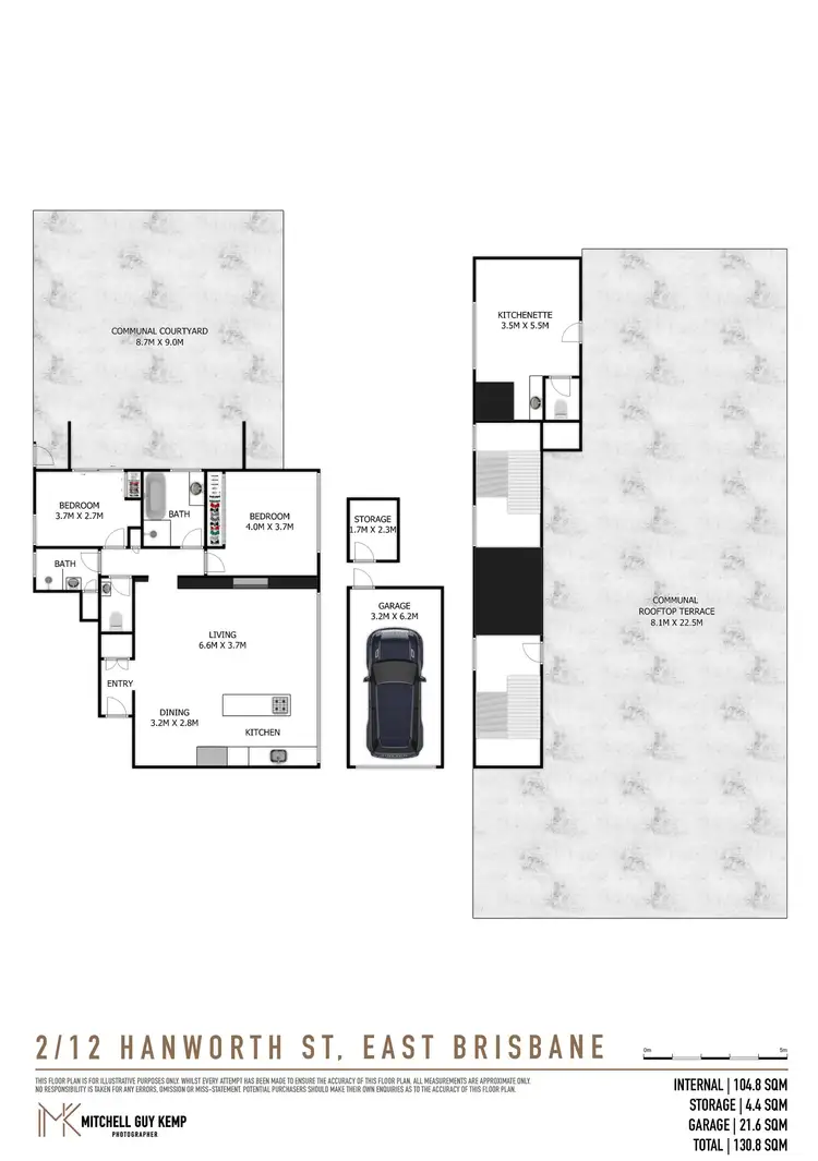 Floorplan of Homely apartment listing, 2/12 Hanworth Street, East Brisbane QLD 4169
