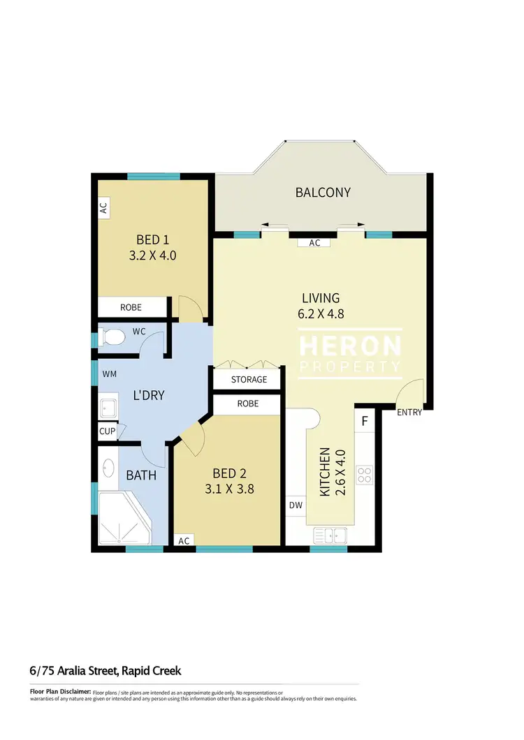 Floorplan of Homely apartment listing, 6/75 Aralia Street, Rapid Creek NT 810