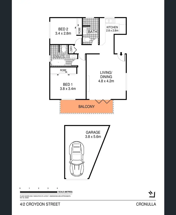 Floorplan of Homely unit listing, 4/2 Croydon Street, Cronulla NSW 2230