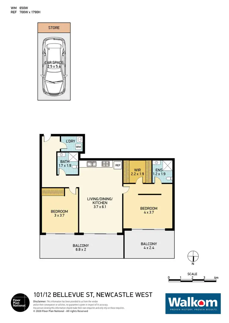 Floorplan of Homely apartment listing, 101/12 Bellevue Street, Newcastle West NSW 2302