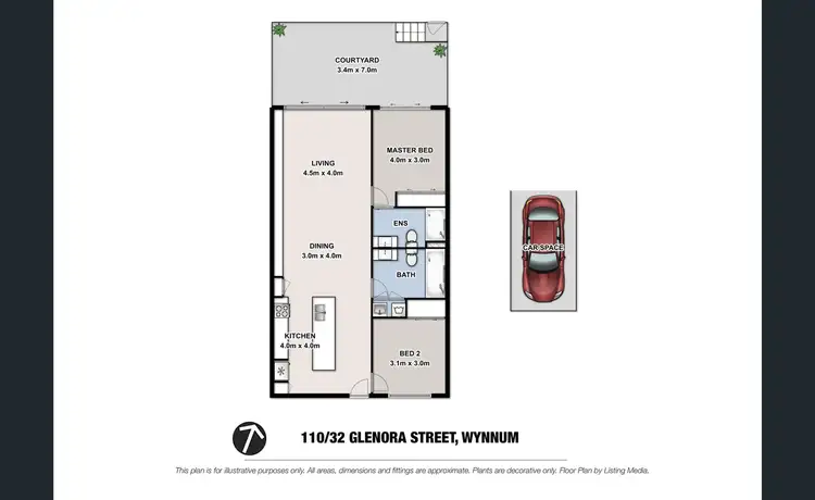 Floorplan of Homely unit listing, 110/32 Glenora Street, Wynnum QLD 4178