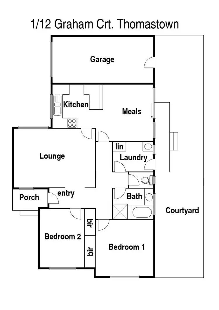 Floorplan of Homely unit listing, 1/12 Graham Court, Thomastown VIC 3074