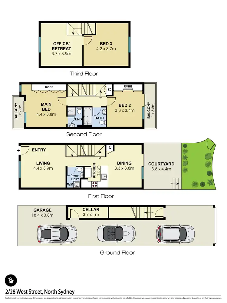 Floorplan of Homely townhouse listing, 2/28 West Street, North Sydney NSW 2060