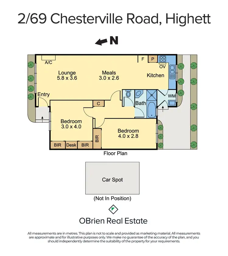 Floorplan of Homely unit listing, 2/69 Chesterville Road, Highett VIC 3190