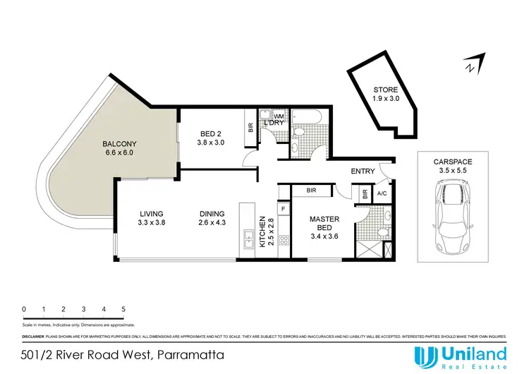 Floorplan of Homely apartment listing, 501/2-8 River Road West, Parramatta NSW 2150