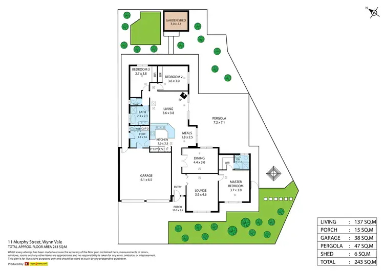 Floorplan of Homely house listing, 11 Murphy Street, Wynn Vale SA 5127