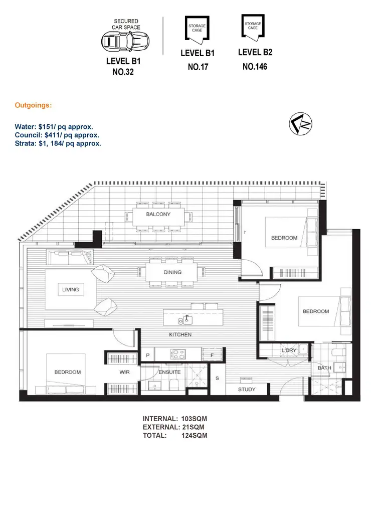 Floorplan of Homely apartment listing, 103/8 Aviators Way, Penrith NSW 2750