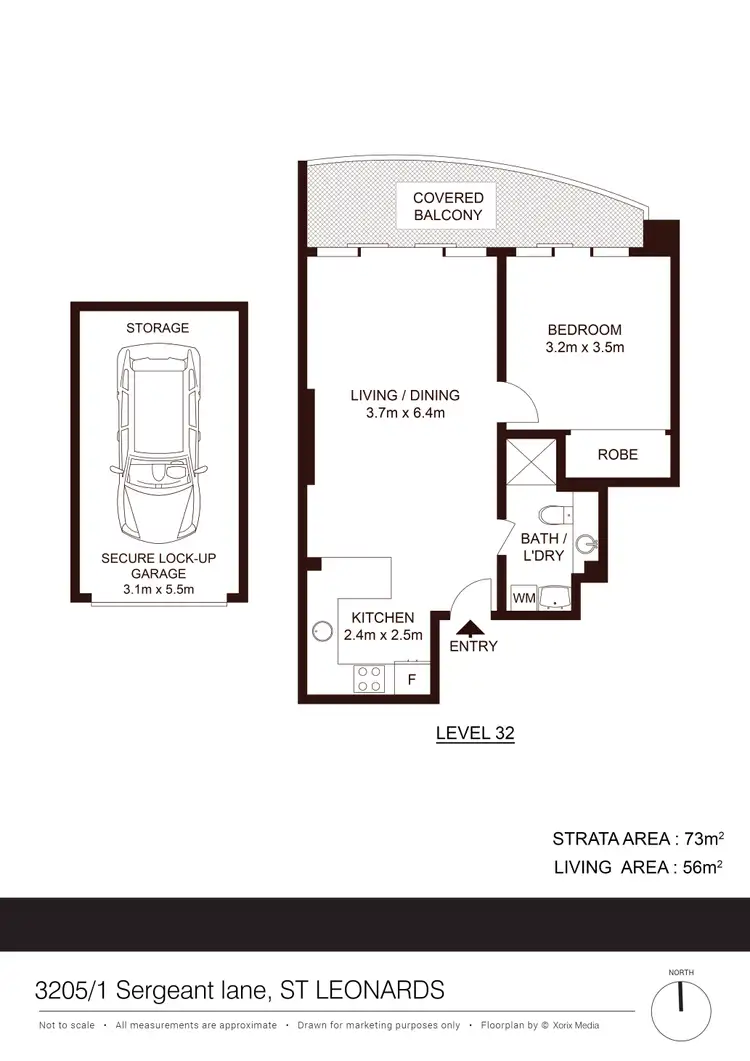 Floorplan of Homely unit listing, 3205/1 Sergeants Lane, St Leonards NSW 2065