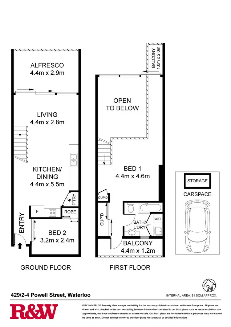 Floorplan of Homely apartment listing, 429/2-4 Powell Street, Waterloo NSW 2017
