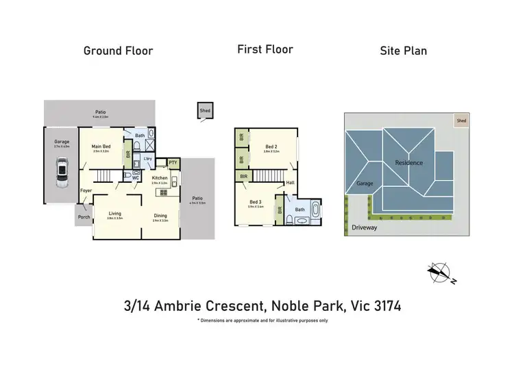 Floorplan of Homely townhouse listing, 3/14 Ambrie Crescent, Noble Park VIC 3174