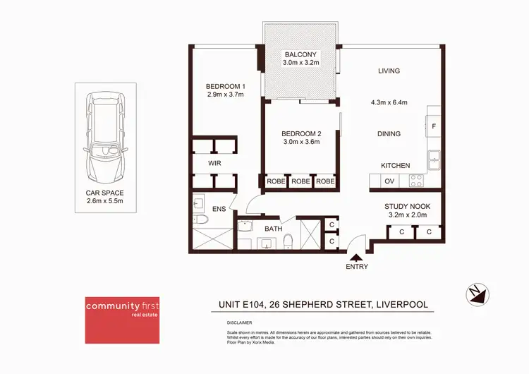 Floorplan of Homely apartment listing, E104/26 Shepherd Street, Liverpool NSW 2170