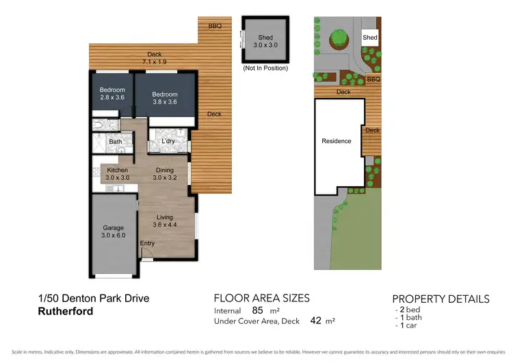 Floorplan of Homely semi-detached listing, 1/50 Denton Park Drive, Rutherford NSW 2320
