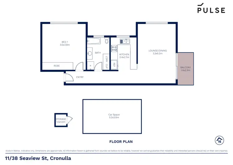 Floorplan of Homely apartment listing, 11/38 Seaview Street, Cronulla NSW 2230