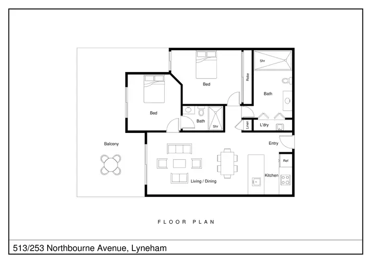 Floorplan of Homely apartment listing, 513/253 Northbourne Avenue, Lyneham ACT 2602