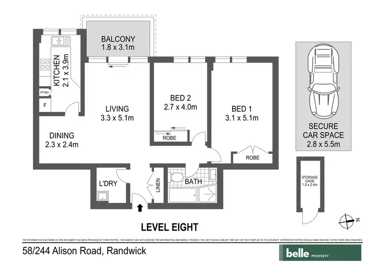 Floorplan of Homely apartment listing, 58/244 Alison Road, Randwick NSW 2031