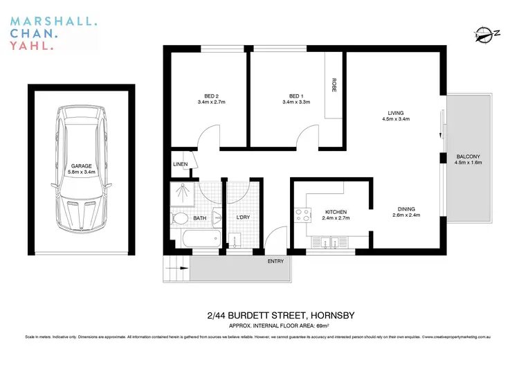 Floorplan of Homely unit listing, 2/44 Burdett Street, Hornsby NSW 2077