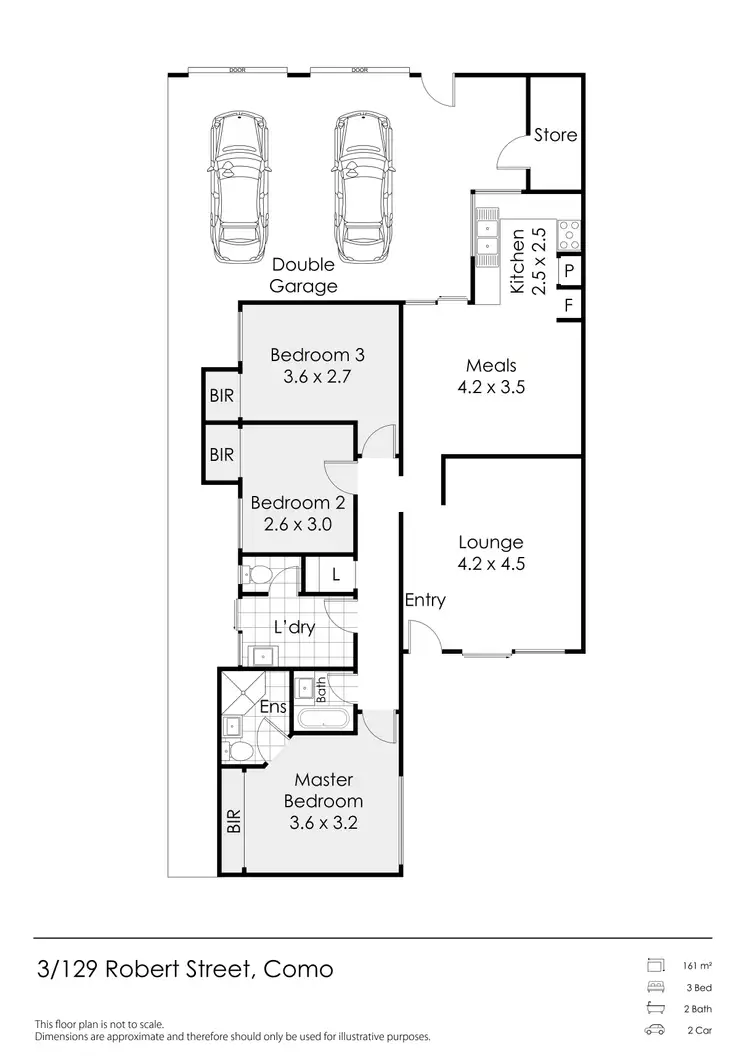 Floorplan of Homely villa listing, 3/129 Robert Street, Como WA 6152
