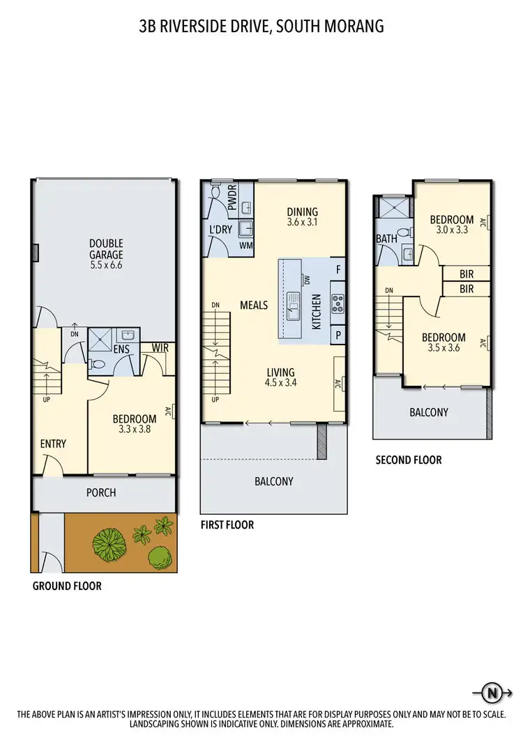 Floorplan of Homely townhouse listing, 3B Riverside Drive, South Morang VIC 3752