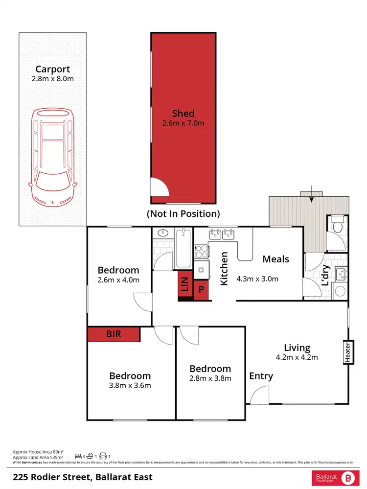 Floorplan of Homely house listing, 225 Rodier Street, Ballarat East VIC 3350
