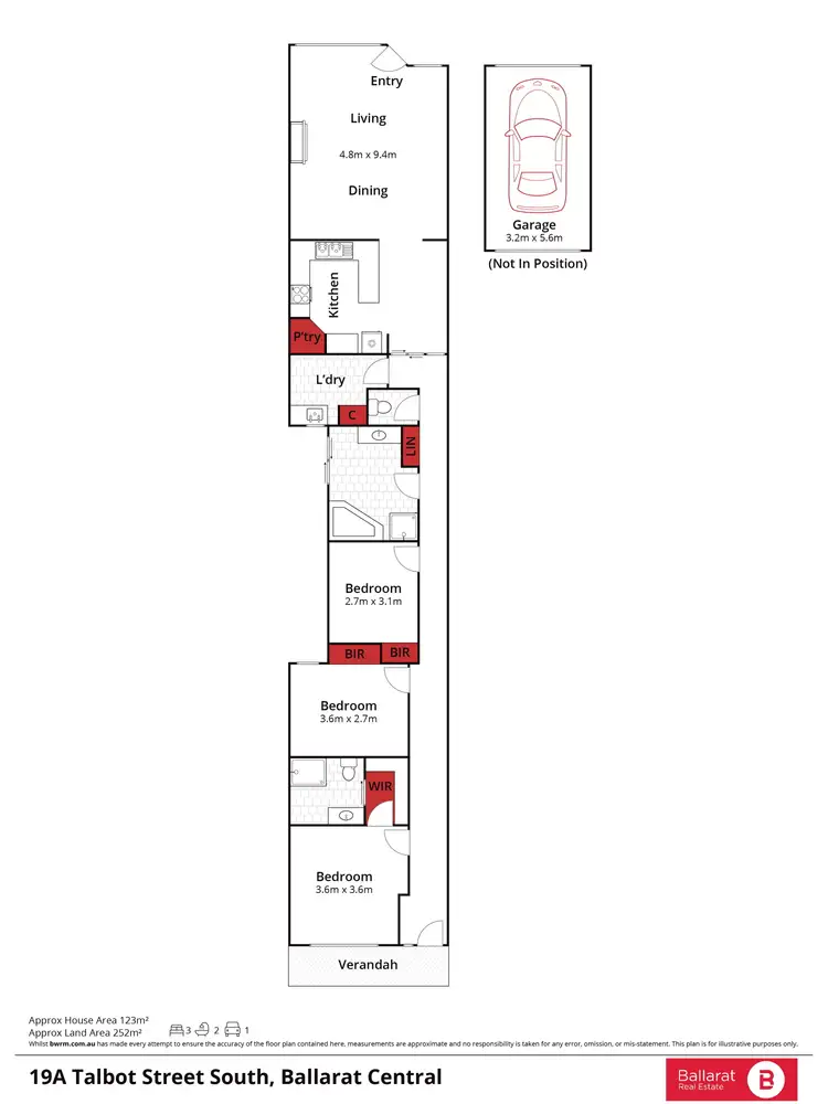 Floorplan of Homely townhouse listing, 19A Talbot Street South, Ballarat Central VIC 3350