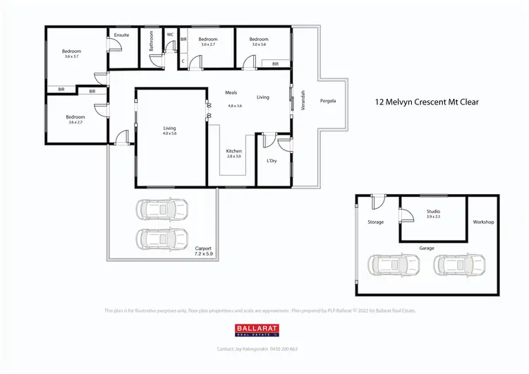 Floorplan of Homely house listing, 12 Melvyn Crescent, Mount Clear VIC 3350