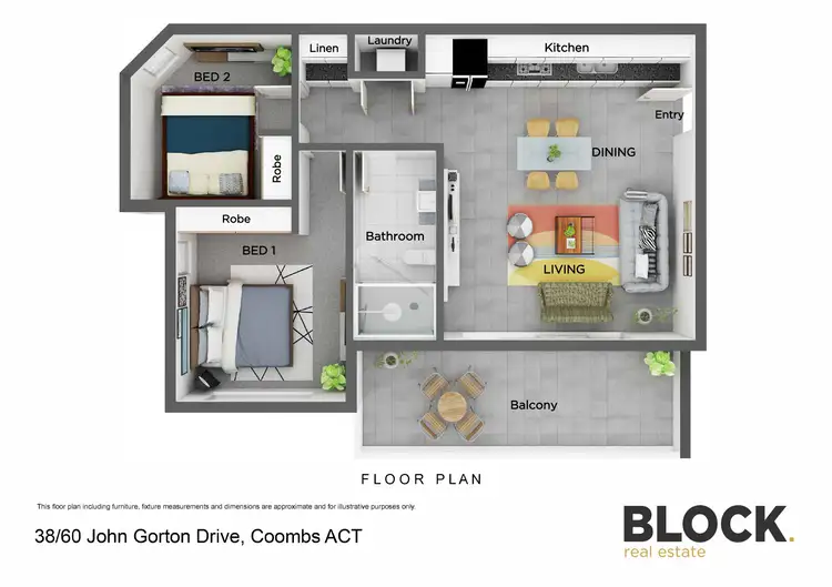 Floorplan of Homely apartment listing, 38/60 John Gorton Drive, Coombs ACT 2611