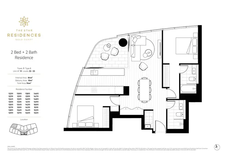 Floorplan of Homely apartment listing, 14911/1 Cassino Drive, Broadbeach QLD 4218