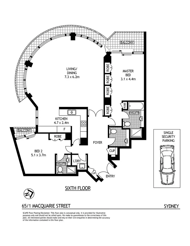 Floorplan of Homely apartment listing, Level 3/58/117 Macquarie Street, Sydney NSW 2000