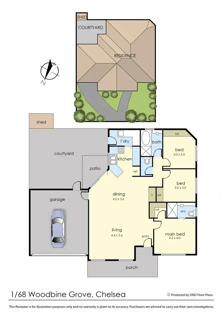 Floorplan of Homely house listing, 1/68 Woodbine Grove, Chelsea VIC 3196